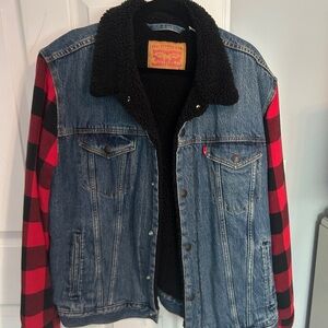 Levi Strauss & Co Black Sherpa Lined Jean Jacket